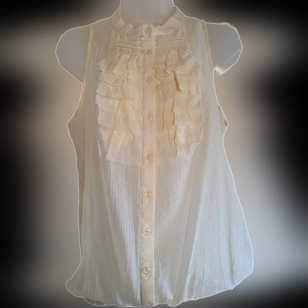 Gibson Cream Ruffle Blouse